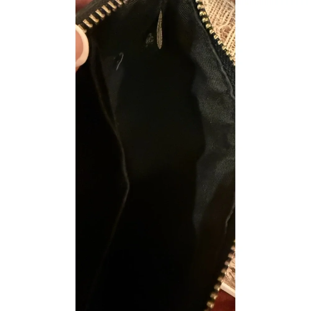 Coach Brown Stripe Logo Wristlet Wallet Corner Zip Coated Canvas‎ Leather